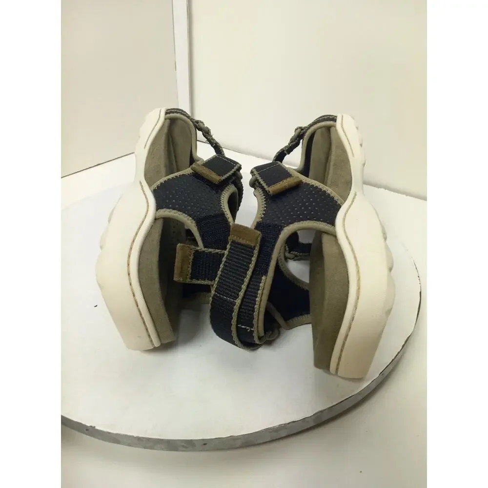 Clarks Womens Size 11 Amanda Stroll Flat Sandals Black Olive Outdoor Open Toe